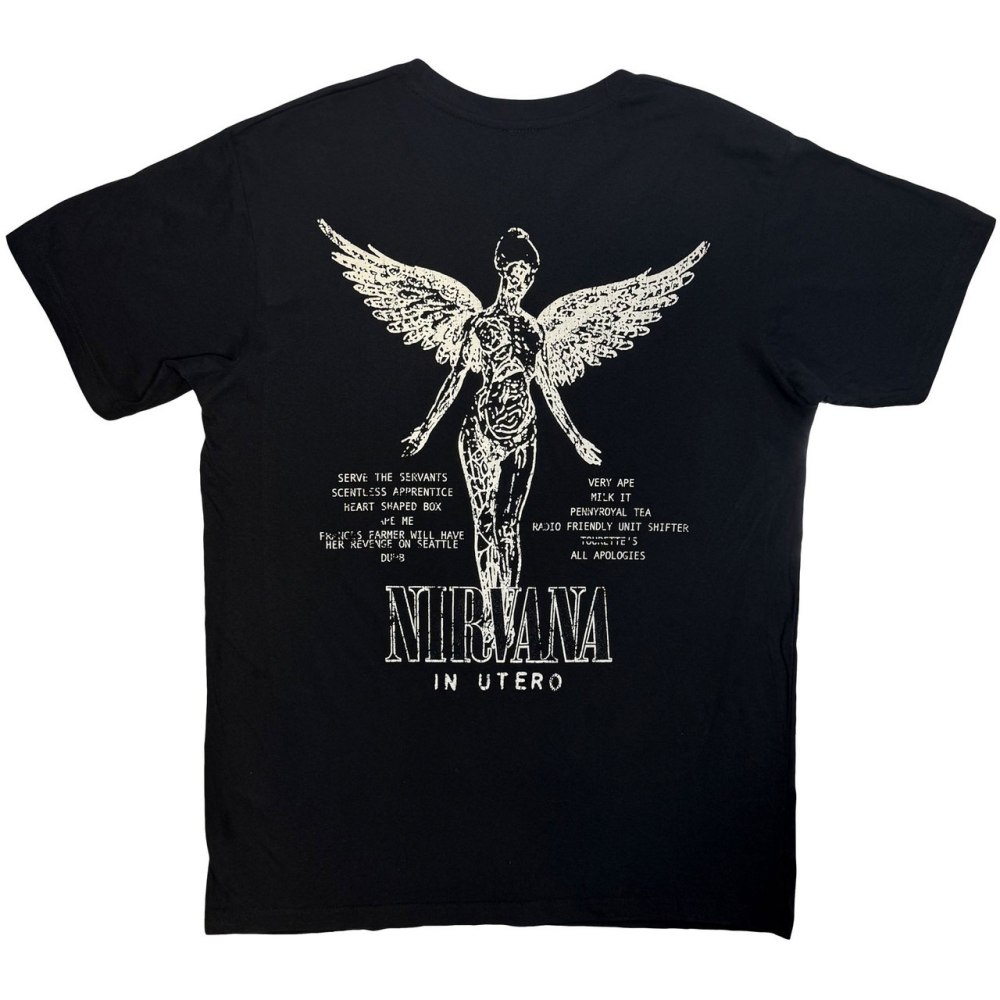 Nirvana - In Utero Tracklist Mens Tshirt - Black